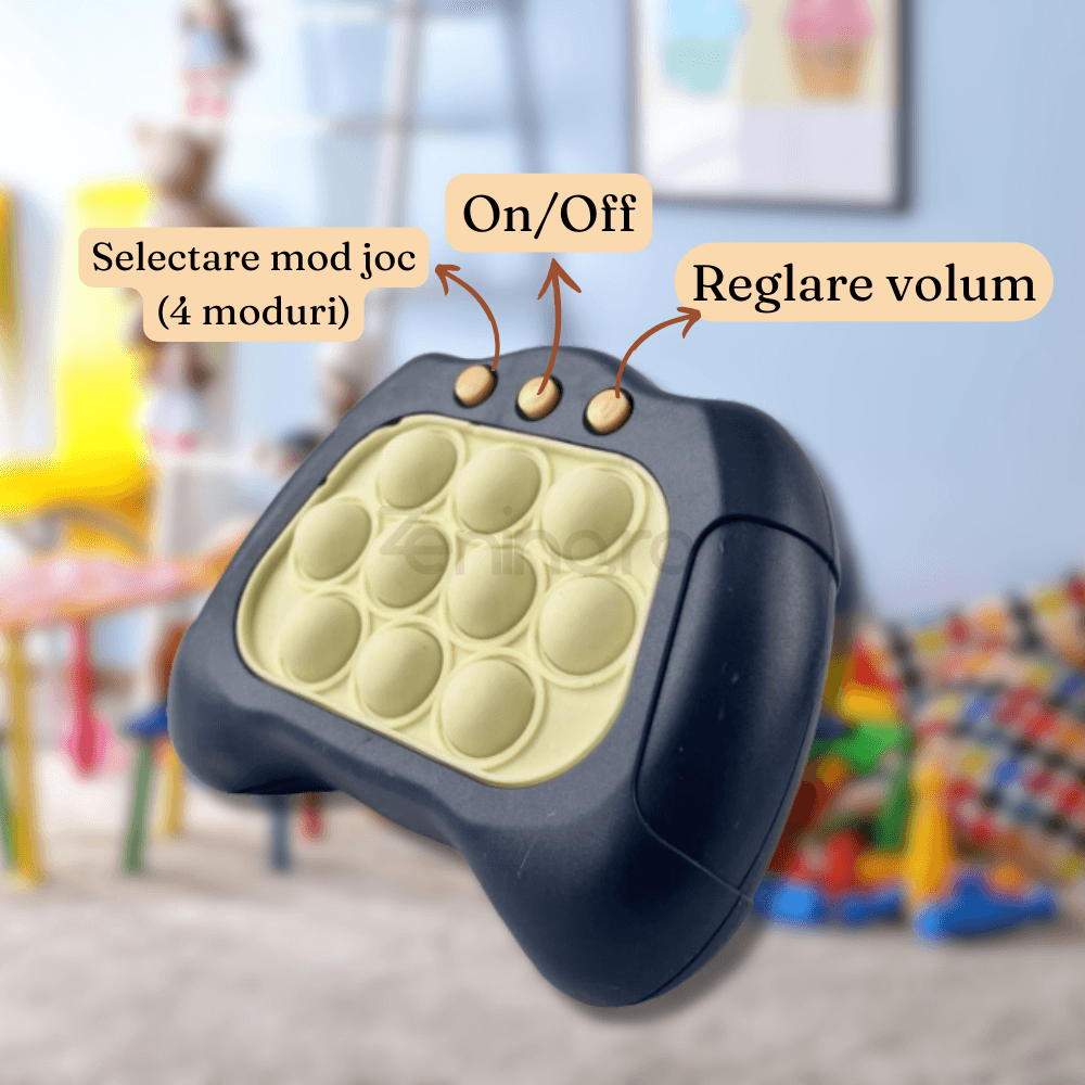 Pop It Console Interactive, Antistress, Portable, Compact, with Batteries, Premium ABS, Silicone, 4 Game Modes, +3 Years