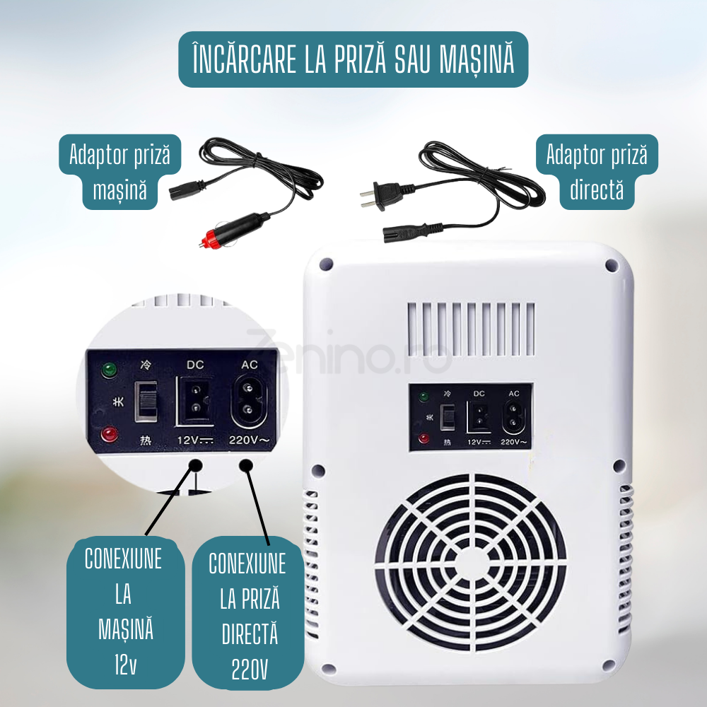 Mini Frigider Portabil 8L, Functie Incalzire si Racire, pentru Alimente si Cosmetice