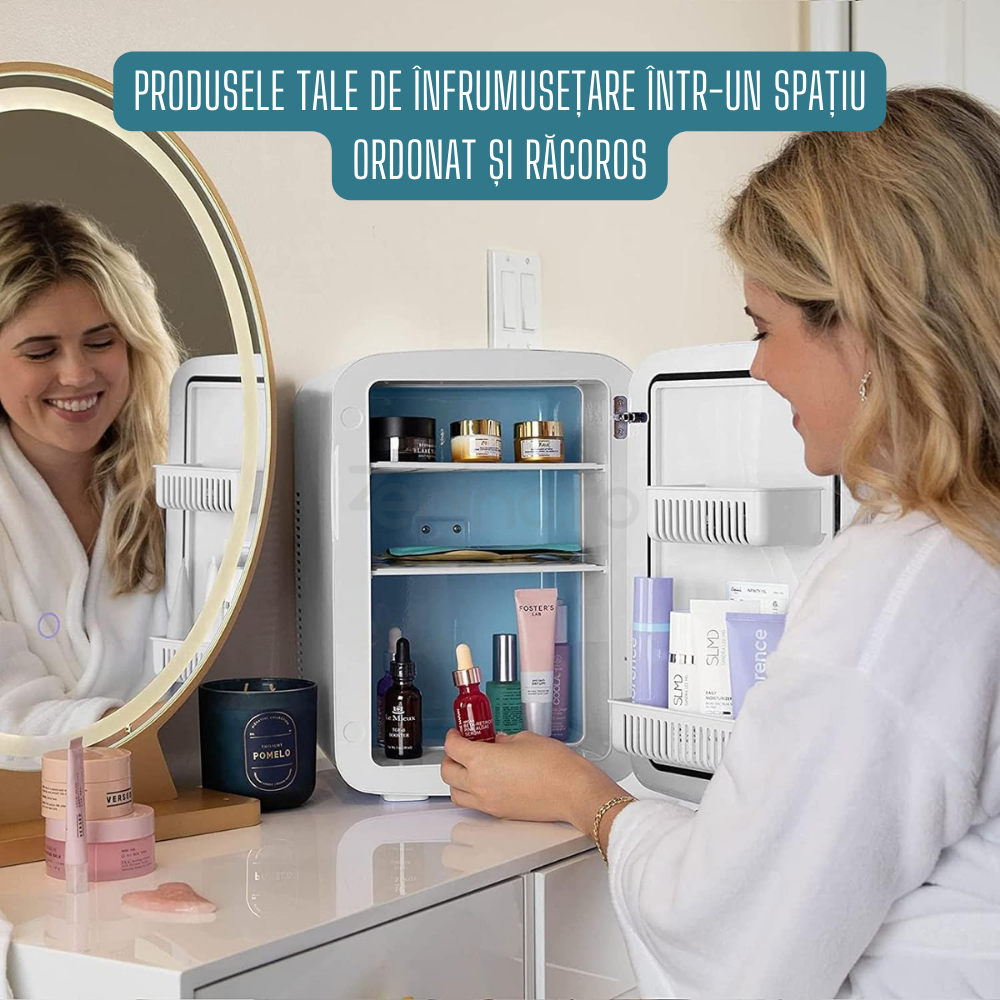8L Portable Mini Refrigerator, Heating and Cooling Function, for Food and Cosmetics