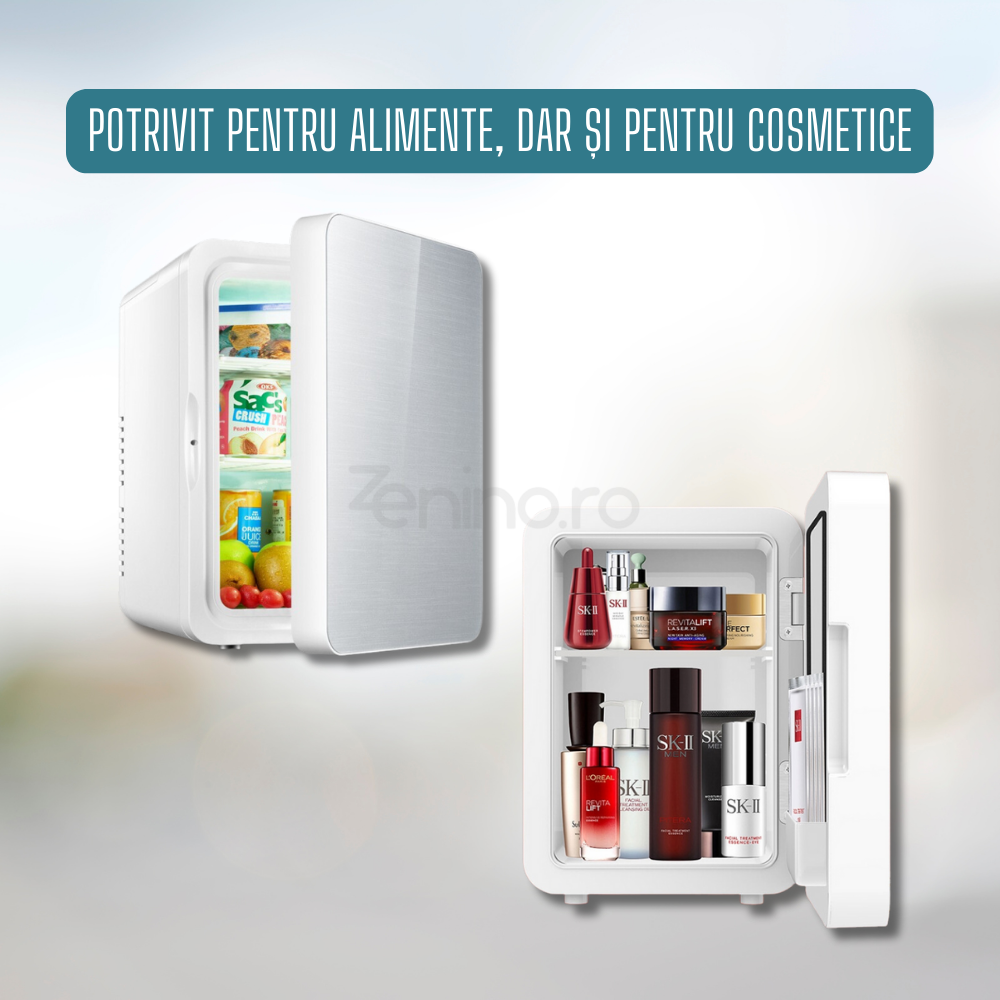 Mini Frigider Portabil 8L, Functie Incalzire si Racire, pentru Alimente si Cosmetice