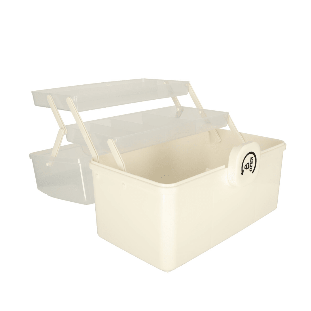 Organizator Medicamente, 3 Compartimente, Rafturi Pliabile, Portabil, Inchidere Securizata, Crem