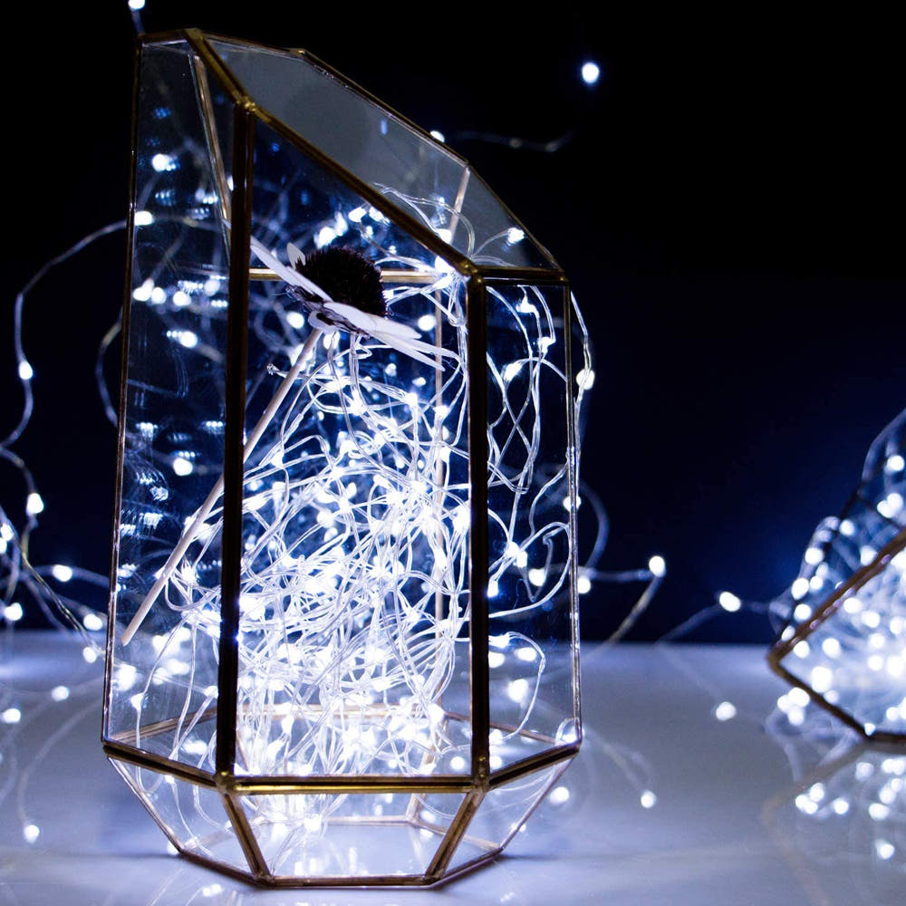 Linear Christmas Installation, 3m/10m/20m, Copper Wire, Fairy Lights, 2 Light Games, Batteries