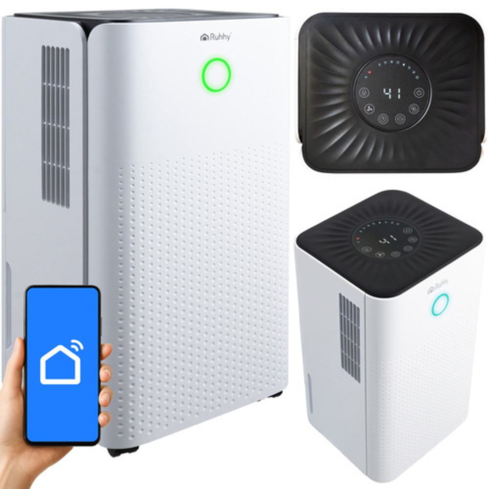 Dezumidificator 200W, Control Wi-Fi, 12L/24h, Temporizator, Silentios 38dB, Acoperire 30m