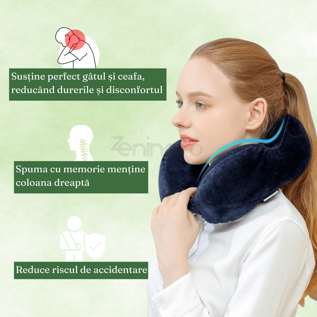 Travel Pillow, for Neck and Back, Support, Comfort, Memory Foam, Zipper, Hanging, Adjustable