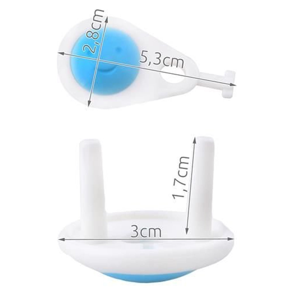 Set 6 Protectii Priza, Siguranta Bebelusi si Copii, Cheita, Montare Usoara, Alb/Albastru