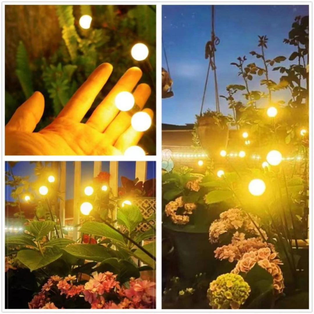 Solar Firefly Lamp, 6 Bulbs, for Garden, IP65, Ground Mount, 8h Battery Life, Height 70 cm, Black