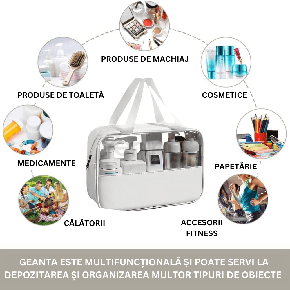 Geanta Organizare Cosmetice, pentru Calatorii, Fermoar, Impermeabila