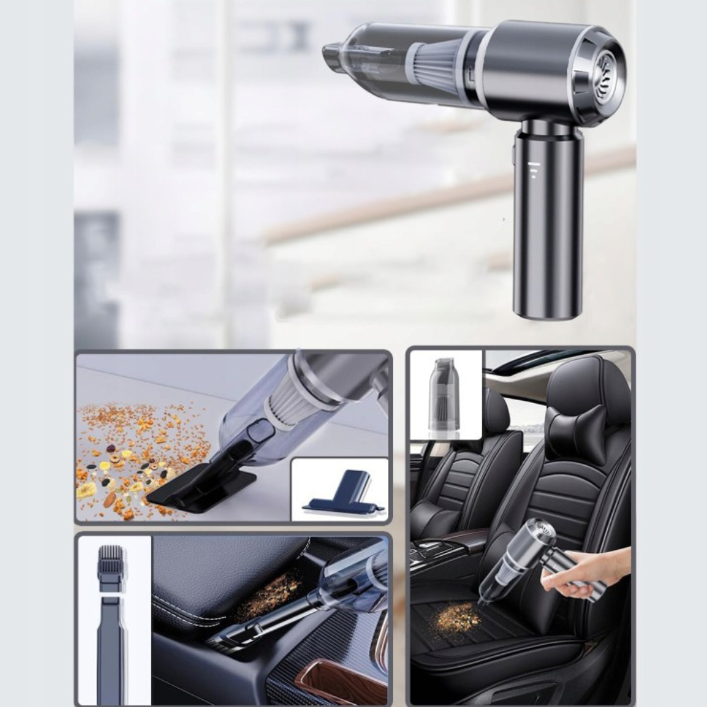Aspirator Auto Portabil, 3 Viteze, 100W, Filtru Hepa, 2000mAh, 7 Capete Aspirare, 50dB
