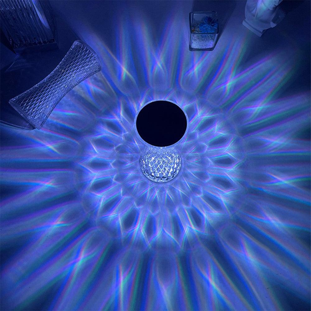 RGB Desk Lamp, Acrylic Crystal, 3 Intensity Levels, Touch, with Remote Control, Transparent