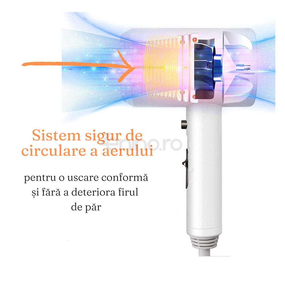 Hair Dryer, with Stand, 3 Modes, 1200W, Durable Material, Ionization, Compact Size, Overheating Protection, White