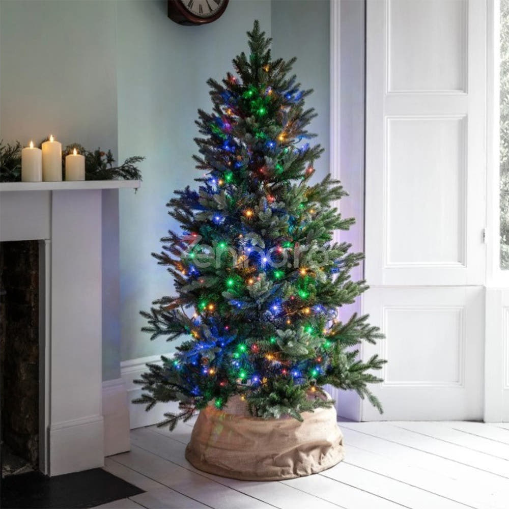 Christmas Installation, Linear, LED Bulbs, Multicolor, 8 Light Effects, Black Wire, 220V, Controller