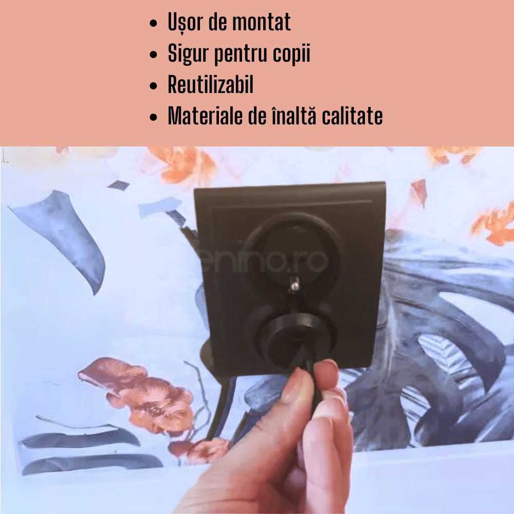 Set 15 Sigurante Priza, Siguranta Bebelusi si Copii, Reutilizabile, Durabile, Montare Usoara, Negru