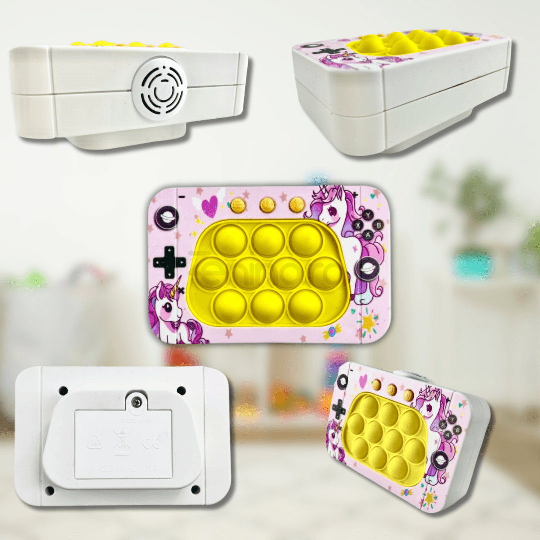 Pop It Console Interactive, Antistress, Portable, Compact, with Batteries, Premium ABS, Silicone, 4 Game Modes, +3 Years
