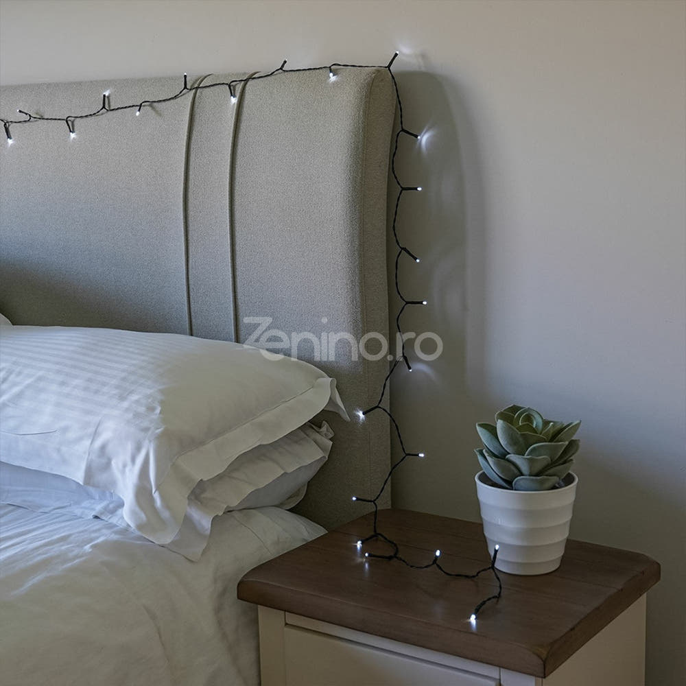 Christmas Installation, Linear, LED Bulbs, Multicolor, 8 Light Effects, Black Wire, 220V, Controller