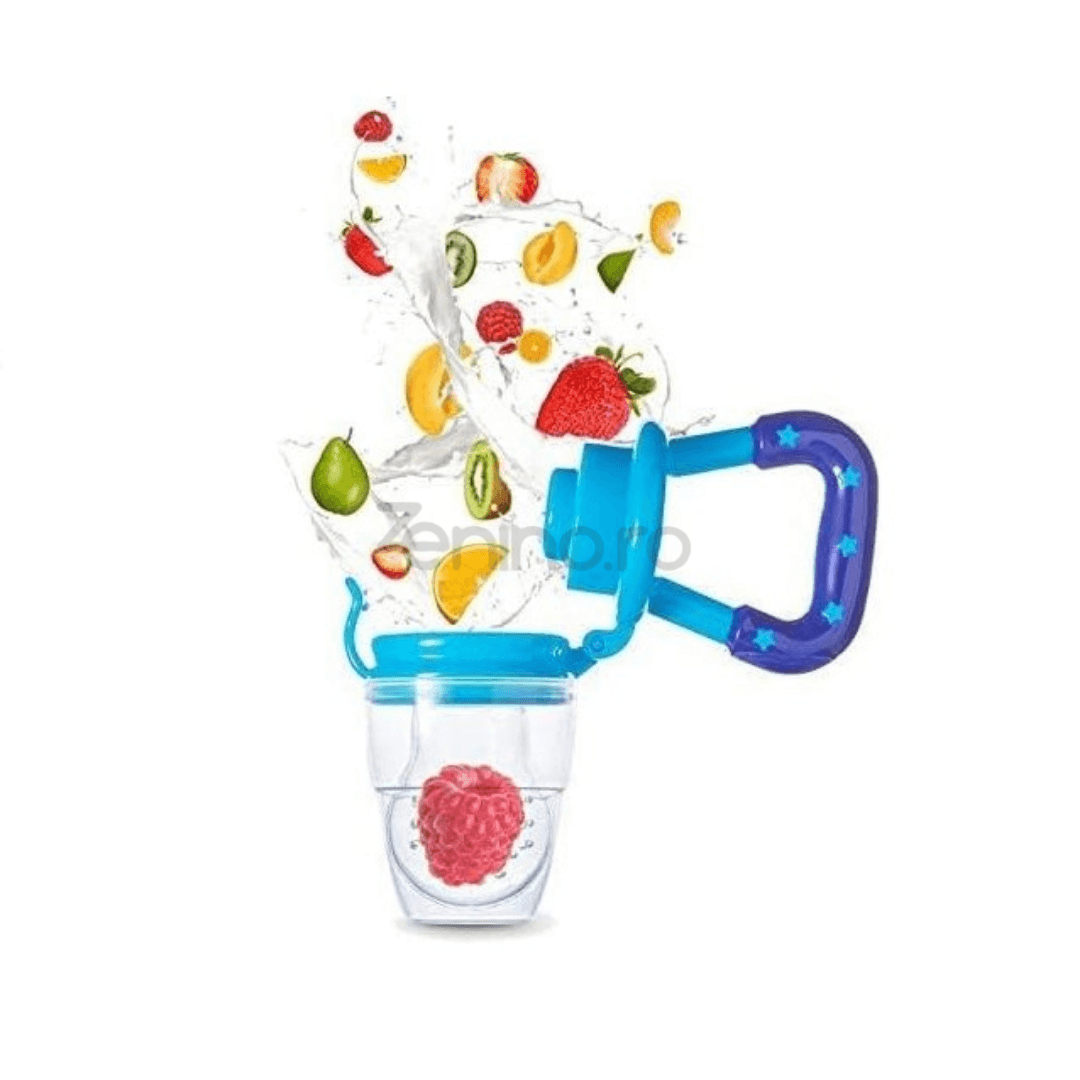 Pacifier for Diversification, Teething, for Fruit, Puree, BPA Free, Protective Cap, Leakproof Closure, Easy to Clean, Blue