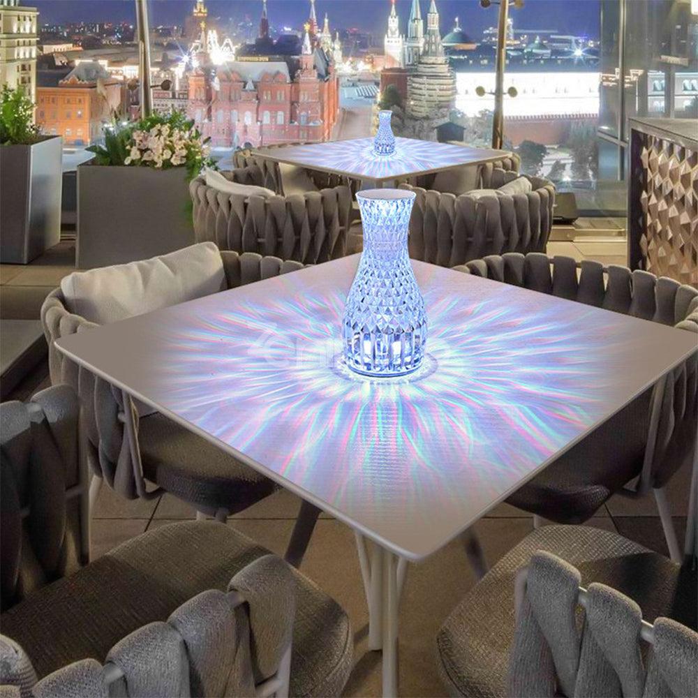 RGB Desk Lamp, Acrylic Crystal, 3 Intensity Levels, Touch, with Remote Control, Transparent