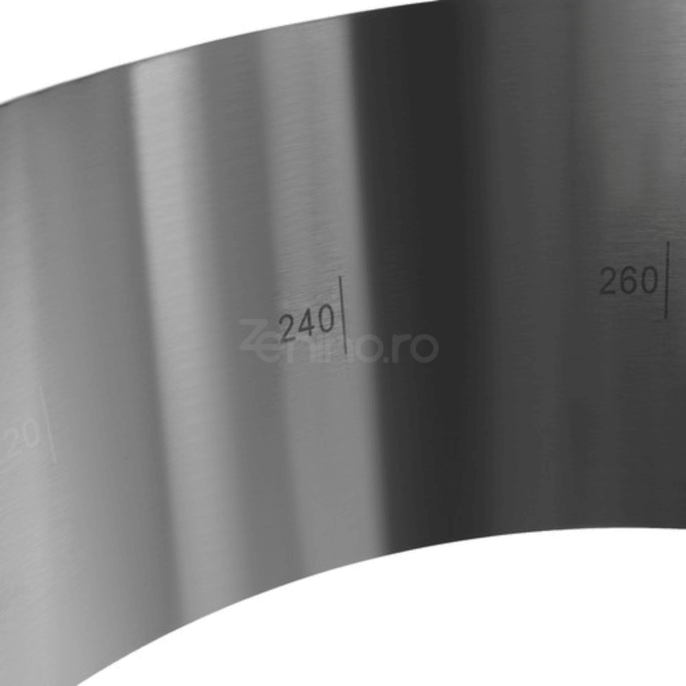 Adjustable Cake Pan, Adjustment 16-30 cm, Height 12 cm, Steel, Safety Clip, Silver