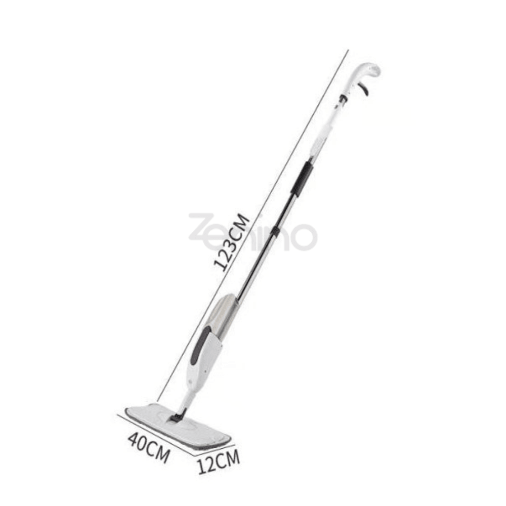 Flat Mop with Sprayer, 350 ml Tank, Multiple Surfaces, Compact, Ergonomic Handle, Efficient Cleaning, Easy to Maneuver, with Two Microfiber Refills, 125 x 40 cm