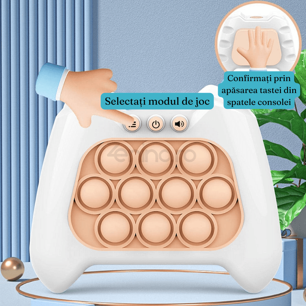 Pop It Console Interactive, Antistress, Portable, Compact, with Batteries, Premium ABS, Silicone, 4 Game Modes, +3 Years