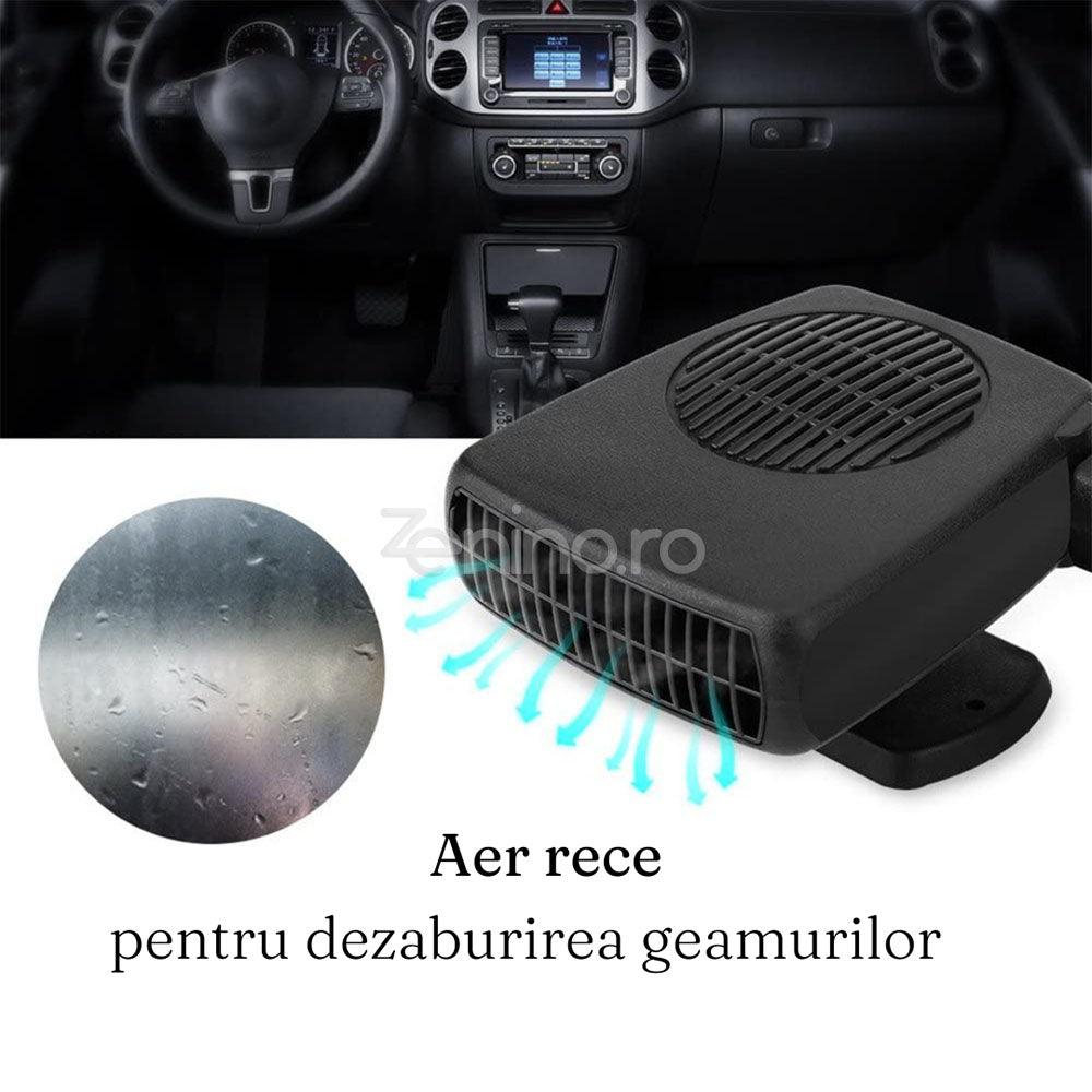 2in1 Car Fan Heater, Cooling or Heating Function, 200W, with Handle, 1m Cable, Easy Installation, Black