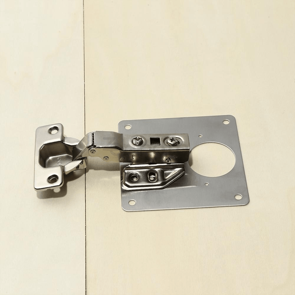 Set of 4 Flat Perforated Plates, for Hinges, Universal Model, High Strength, 20 Screws, Stainless Steel
