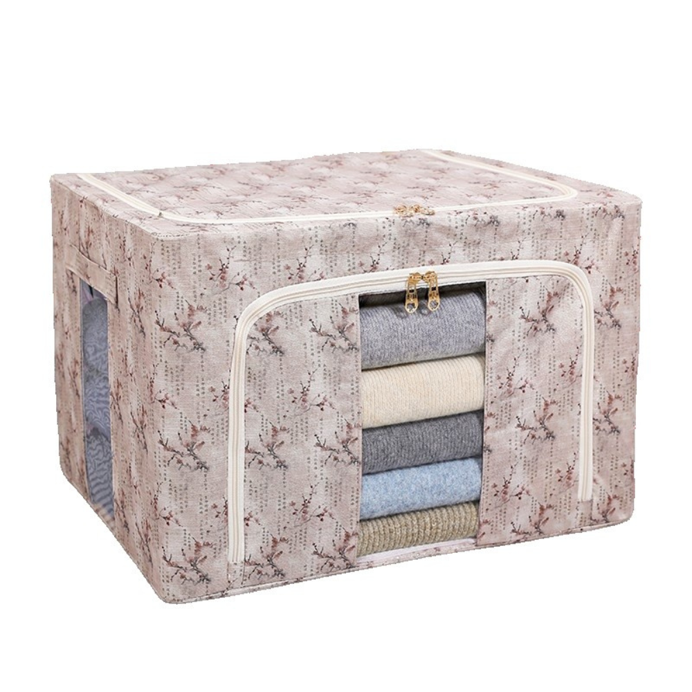 Cutie de Depozitare, Pliabil, Capacitate 66L, Material Textil, cu Fermoar, Modele Diferite