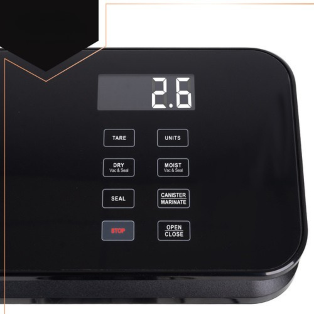 Aparat Vidat si Sigilat Alimente, Cantar Incorporat, 120W, Pungi Incluse, Negru