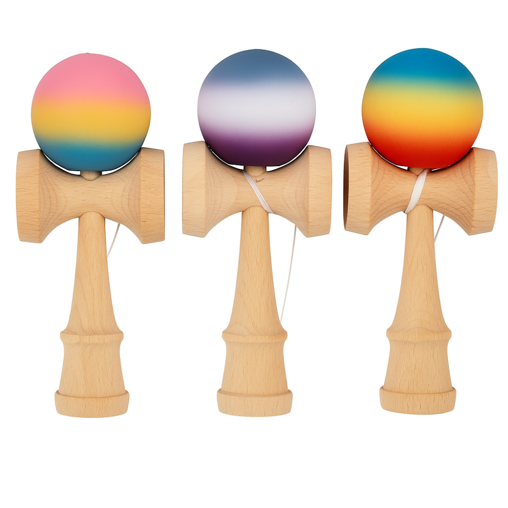 Kendama Zenuk Original, 18cm, Lemn, Copii si Adulti, Joc Interactiv