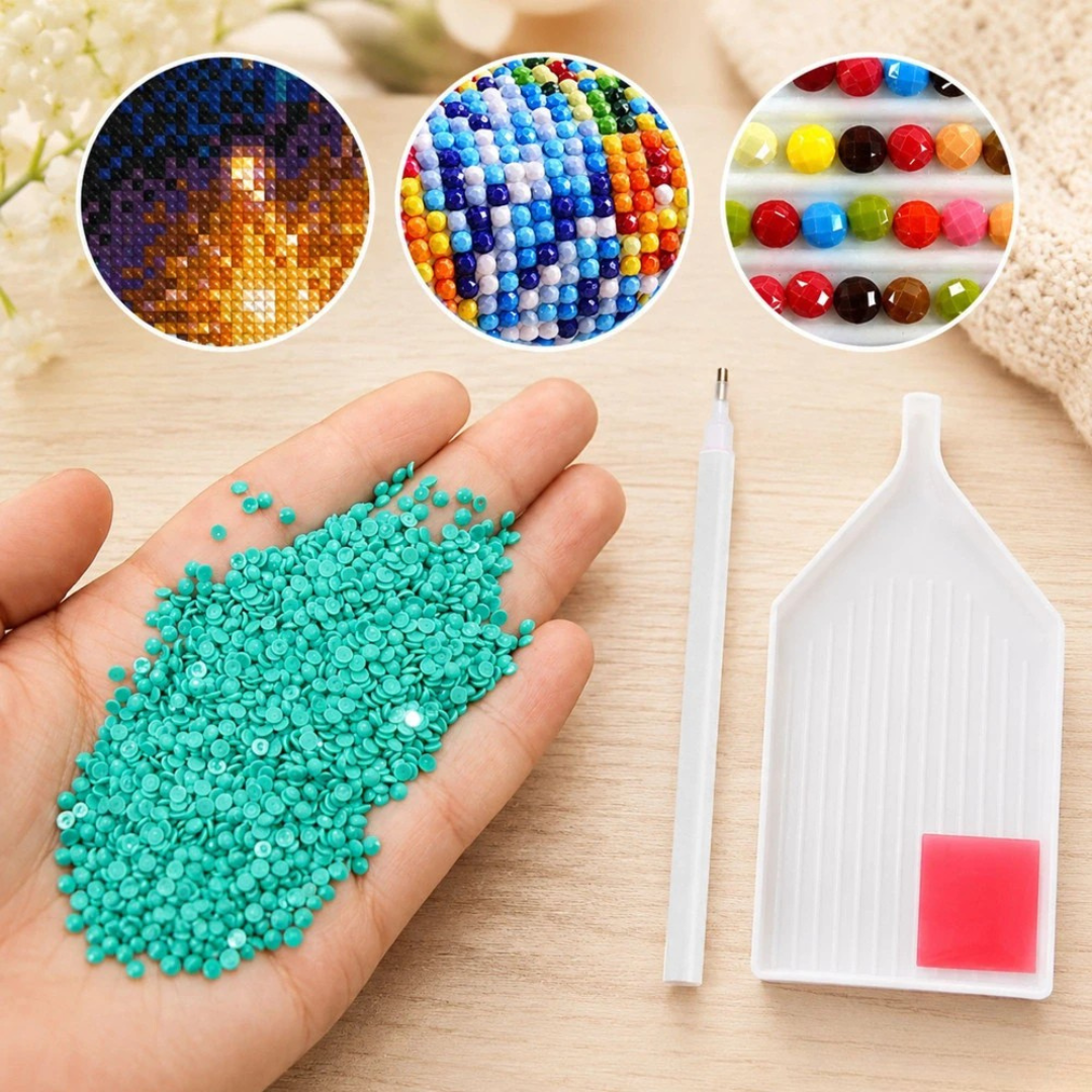 Kit Broderie cu Diamante Rotunde, 5D, Dimensiune Tablou 30x40cm, Mozaic, Multicolor