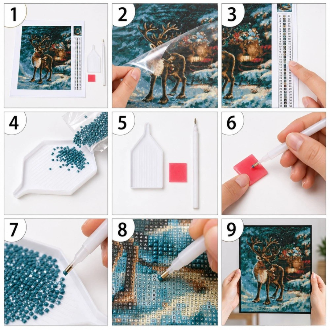 Kit Broderie cu Diamante Rotunde, 5D, Dimensiune Tablou 30x40cm, Mozaic, Multicolor