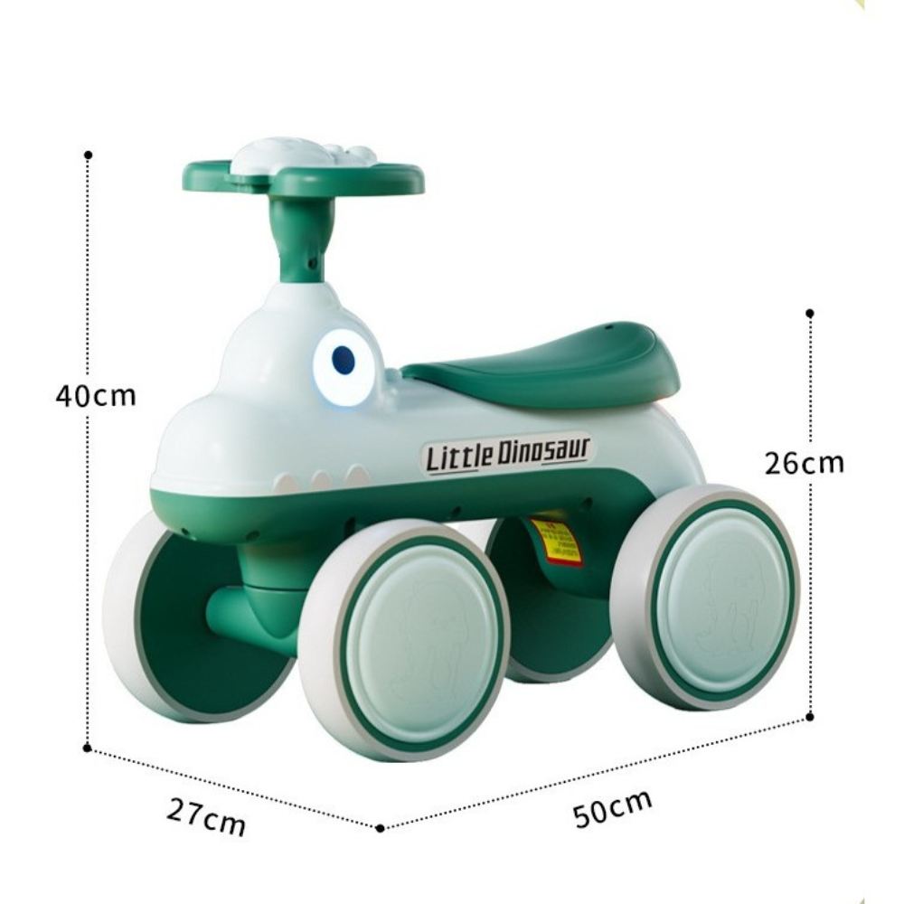 Children's Bicycle, Without Pedals, 4 Wheels, with Music and Lights, Made of Durable Plastic