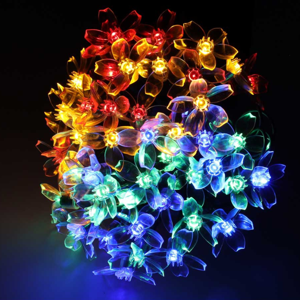 Solar Panel String, 30 LED, Dragonfly Shape, IP65, Ground Mount, 7 Hours Lighting, Length 6.5m, Multicolor
