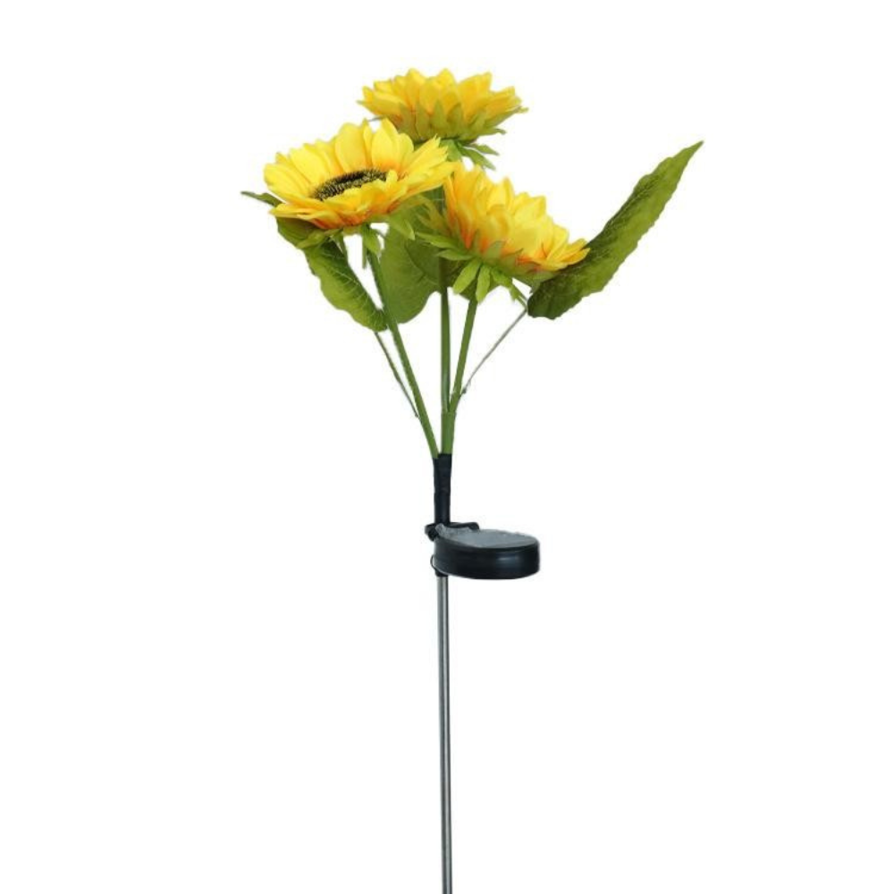 Set of 4 Zenino Tulip Solar Lamps - 3 Flowers per Lamp, Durable, IP65, Ground Mounted, 600mAh, 78 cm, Multicolor