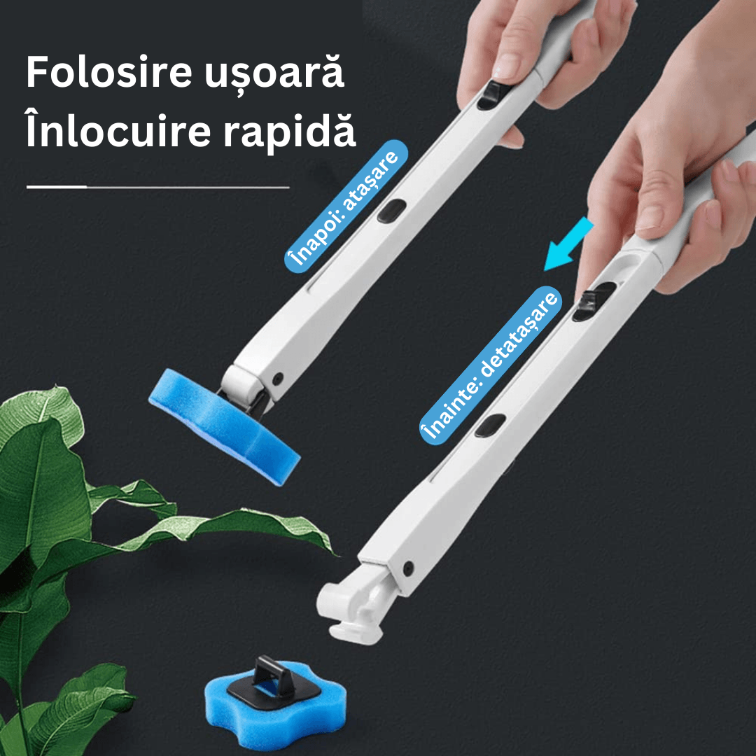 Toilet Cleaning Brush, Disposable Heads, Sanitizing, Cleaning, 5 Refills, Wall Mounted, White