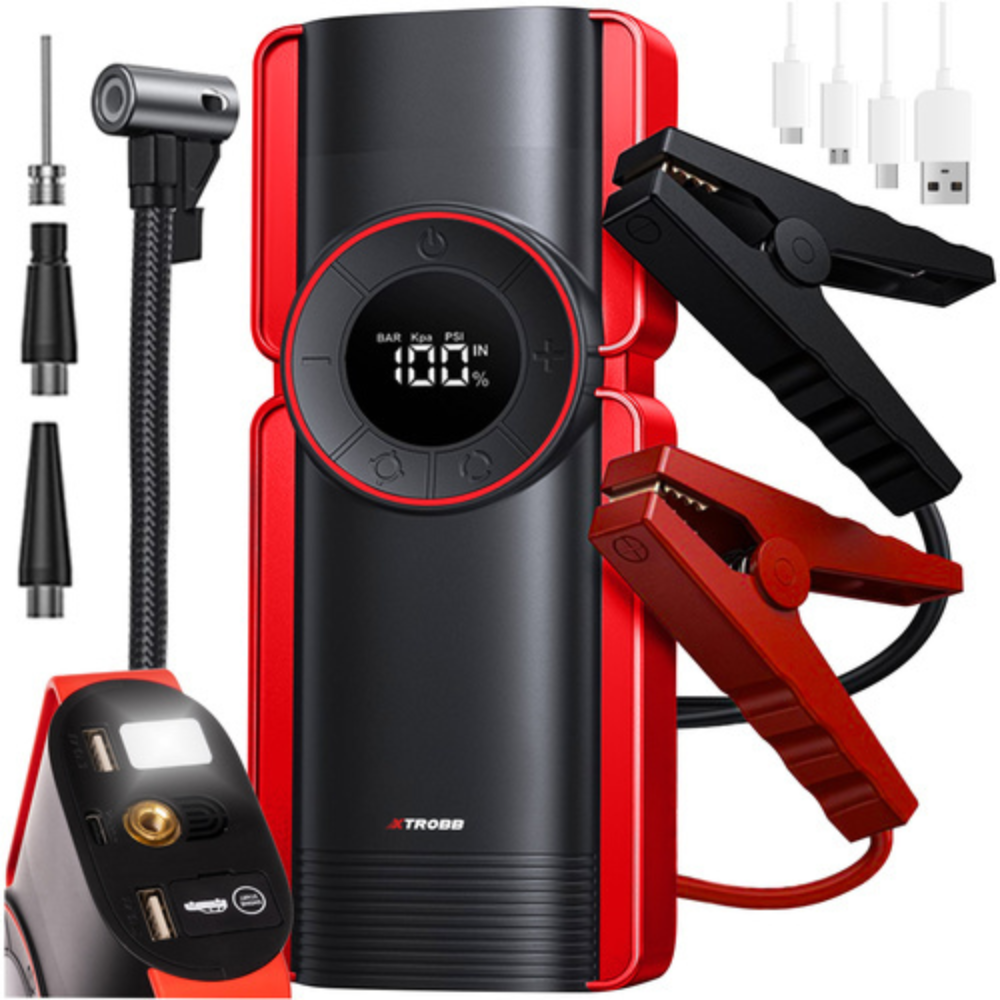 Redresor Auto 6in1, Starter 800A, 120W, 12V/10A, 10000 mAh, Lanterna LED, Compresor