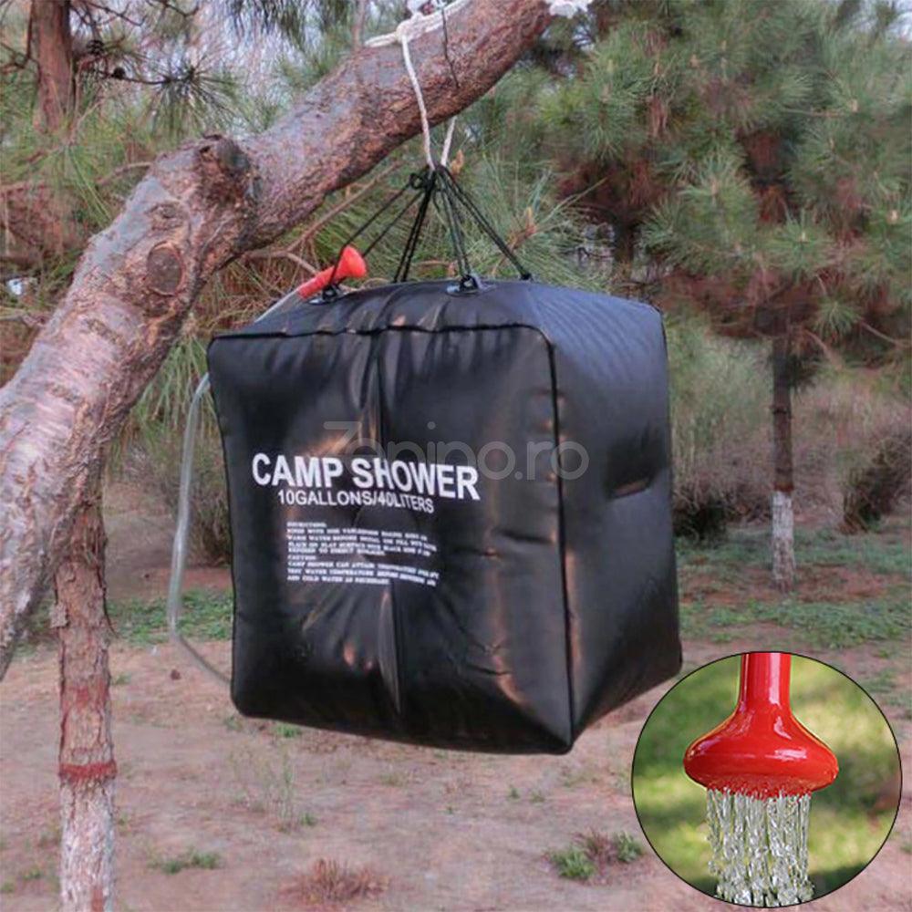 Dus Portabil cu Incalzire Solara, 20L, 40L, pentru Camping, Maner Agatare