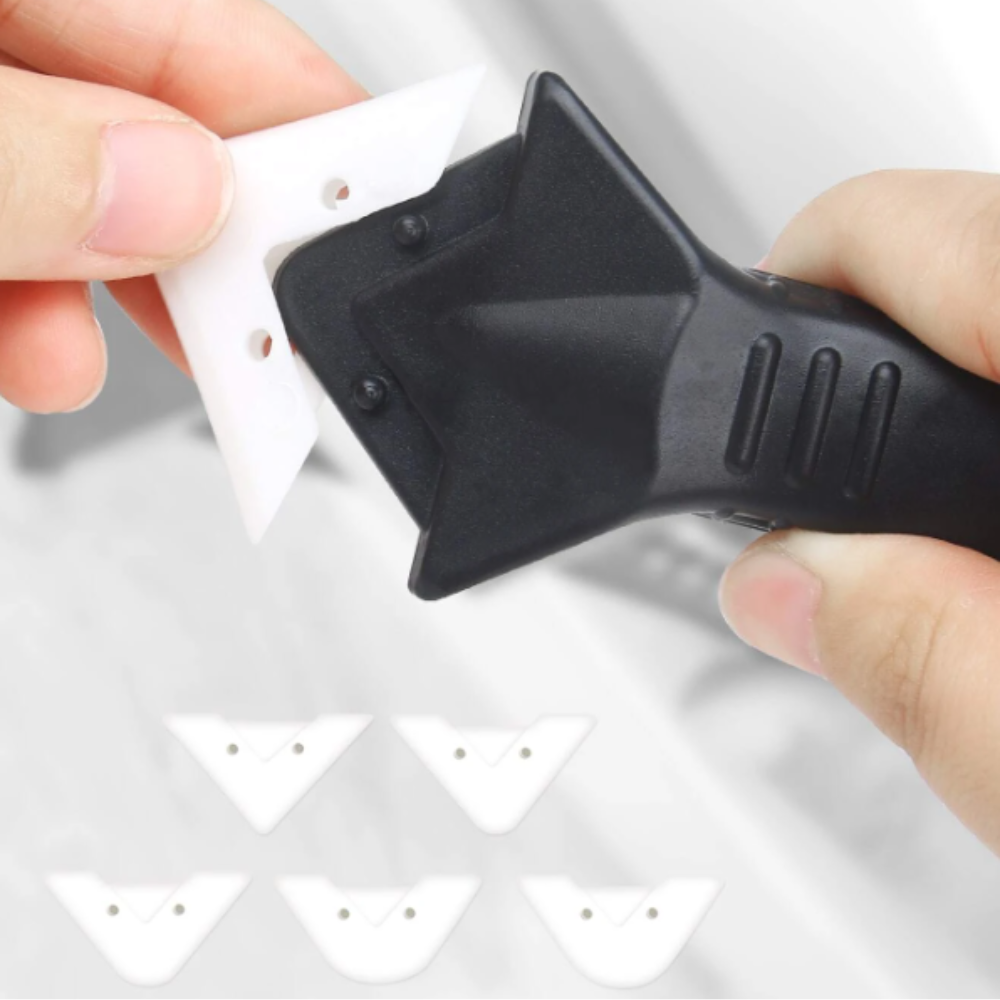 Racleta 2in1, Aplicare si Indepartare Silicon, 5 Varfuri Finisare