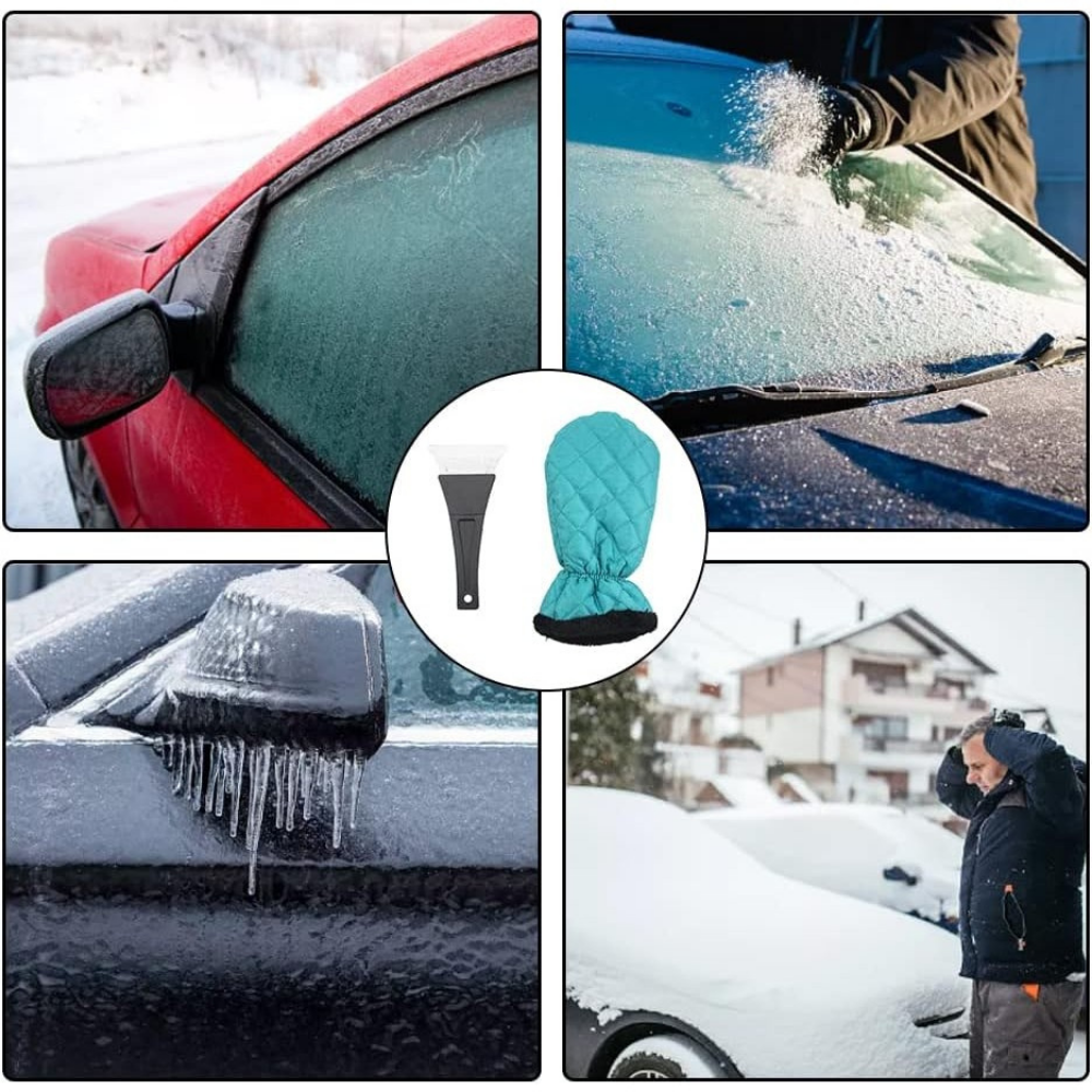 Set Racleta si Manusa pentru Zapada, Material Impermeabil, Captusit
