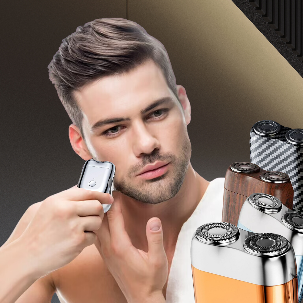 Mini Shaver, Precise Cutting, Steel Blades, 3W, Type-C Charging, 45min Battery Life.
