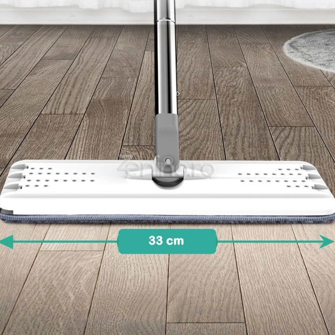 Set Mop Microfibra si Galeata, Absorbtie Rapida, Zimti Curatare Par, 4 Rezerve, Curatare Eficienta, 5.7L, Alb