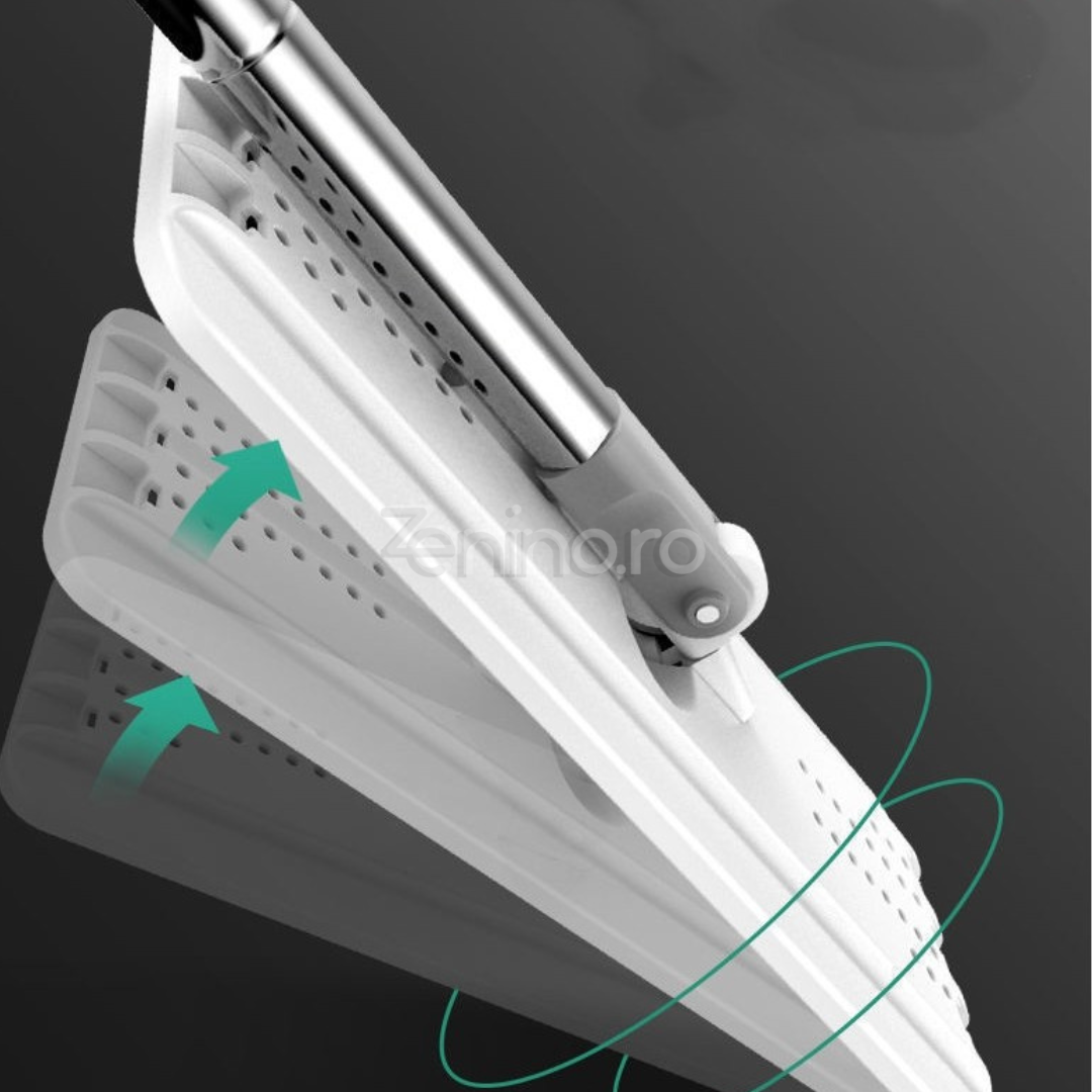 Set Mop Microfibra si Galeata, Absorbtie Rapida, Zimti Curatare Par, 4 Rezerve, Curatare Eficienta, 5.7L, Alb