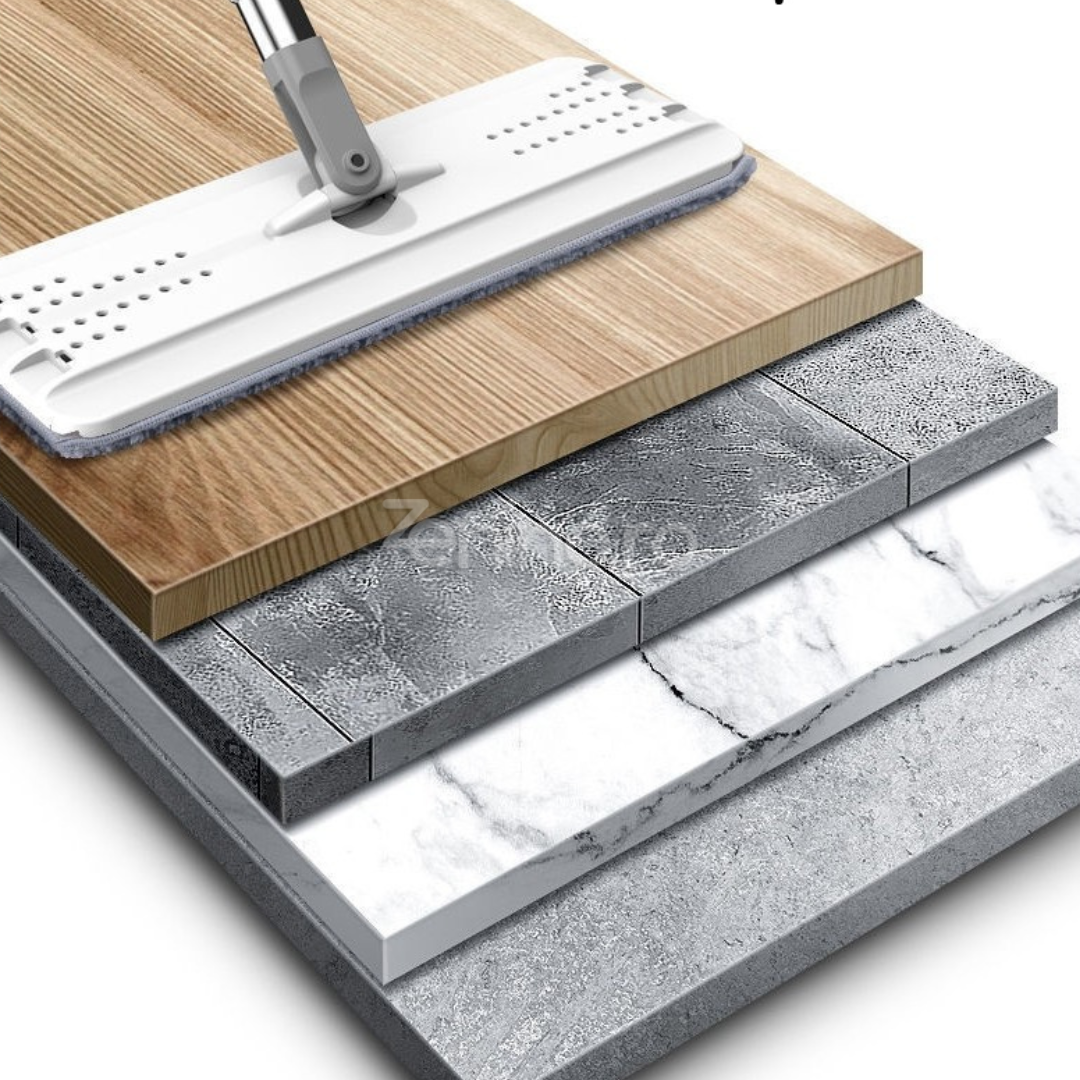 Set Mop Microfibra si Galeata, Absorbtie Rapida, Zimti Curatare Par, 4 Rezerve, Curatare Eficienta, 5.7L, Alb