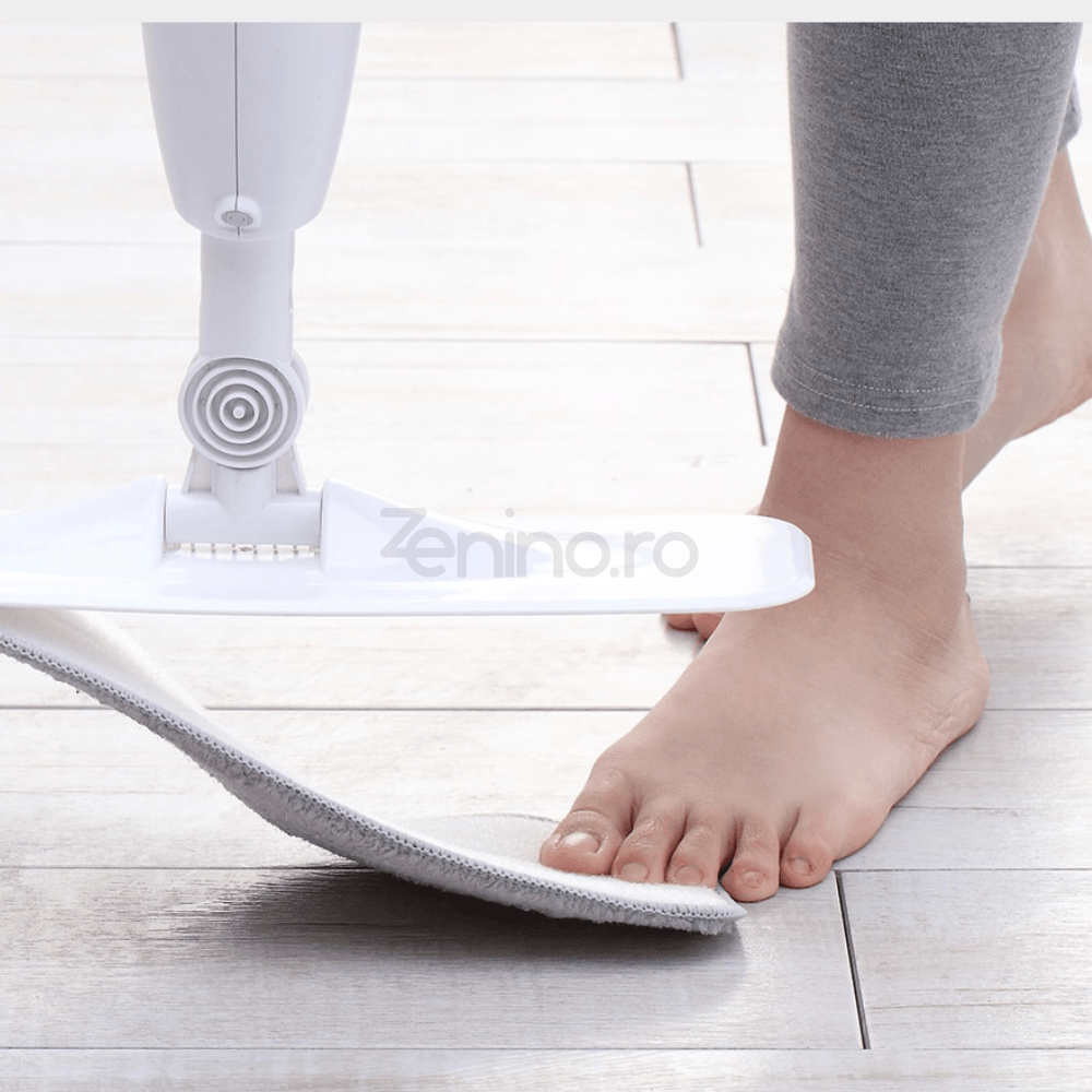 Flat Mop with Sprayer, 350 ml Tank, Multiple Surfaces, Compact, Ergonomic Handle, Efficient Cleaning, Easy to Maneuver, with Two Microfiber Refills, 125 x 40 cm