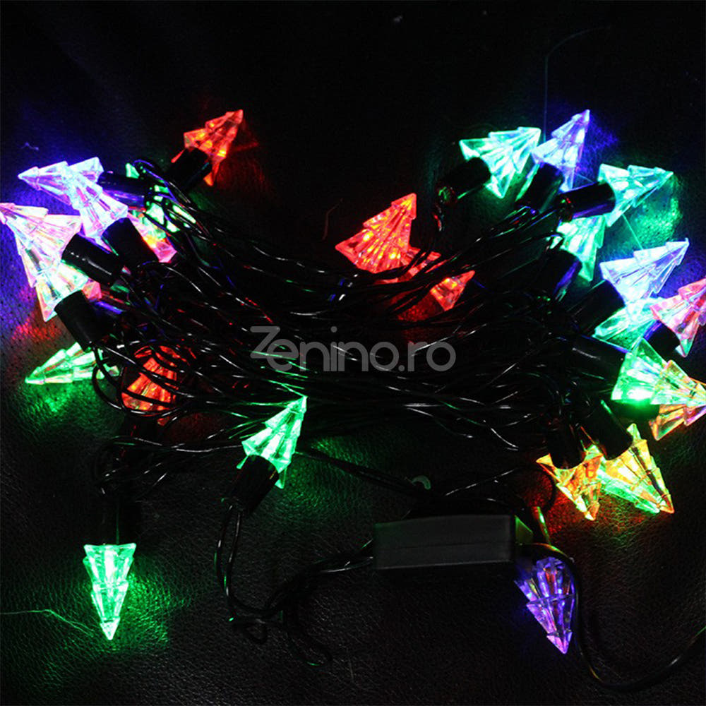 Christmas Installation, 10m Line, 40 LED Bulbs, Multicolor, 8 Light Effects, Black Wire, 220V, Controller