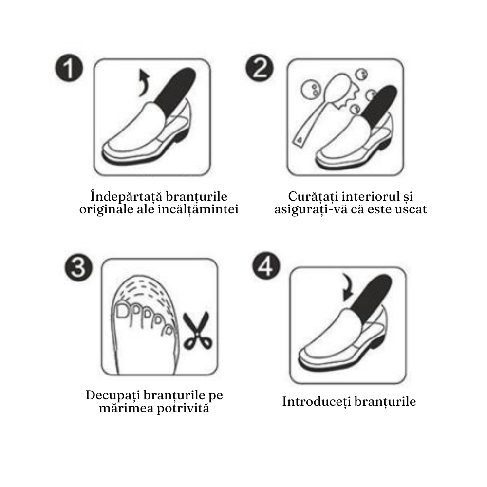 Set of 2 Heightening Insoles, Shock Absorbing, Comfortable, Size 35-42, Black