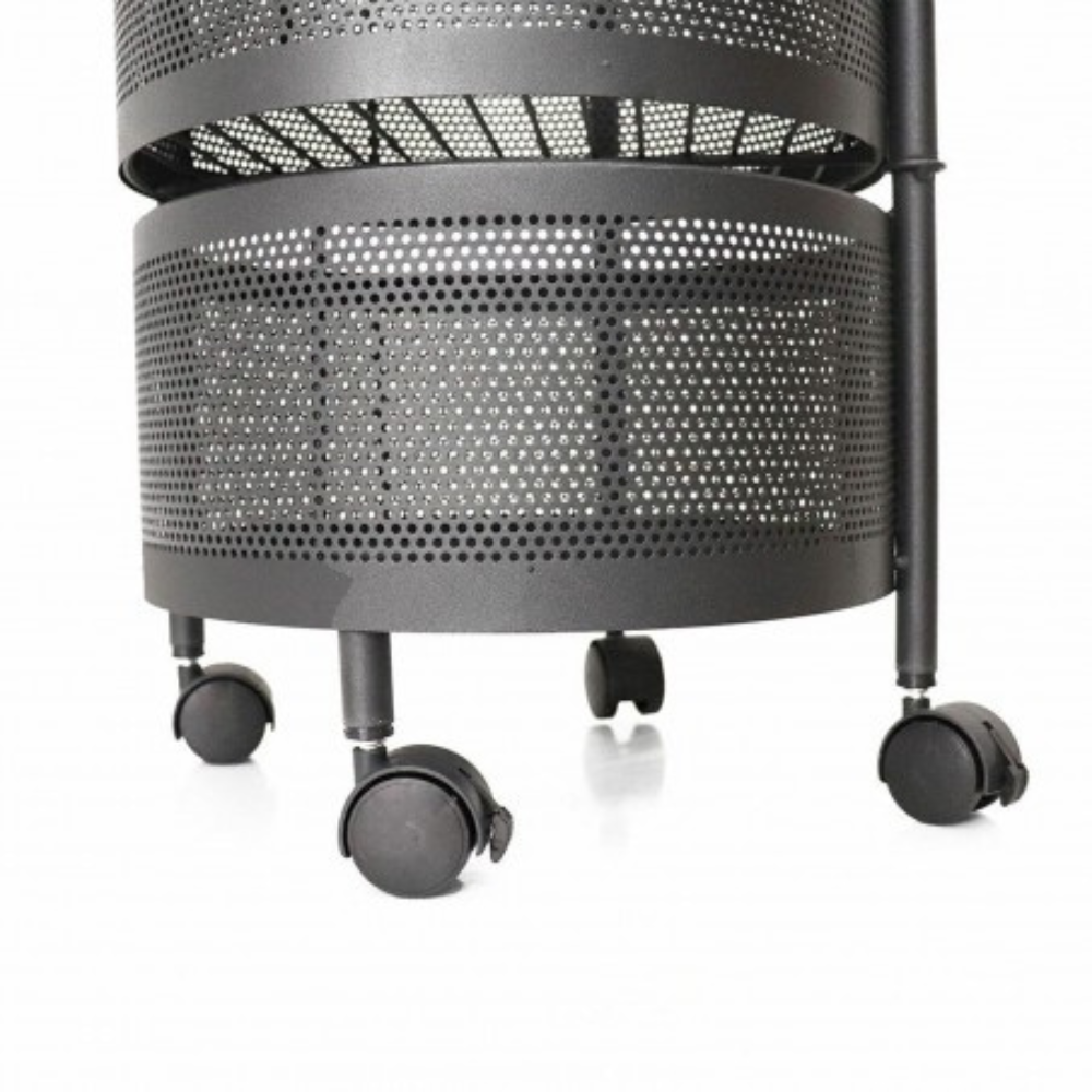 Carucior Depozitare, 5 Niveluri Rotative, din Metal, cu Roti, 90.5cm