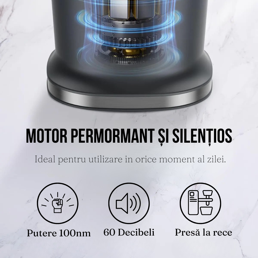 Storcator cu Presare la Rece, Fructe si Legume, 200W, Motor Silentios, Lame Otel,