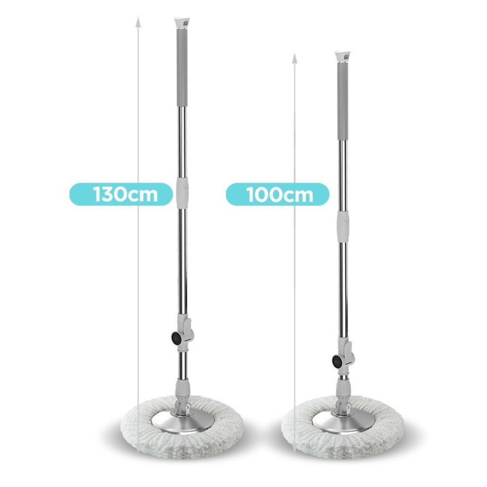 Set Mop Rotativ si Galeata, Centrifuga cu Pedala, Tija Telescopica, 2 Capete Microfibra, 130cm, Verde