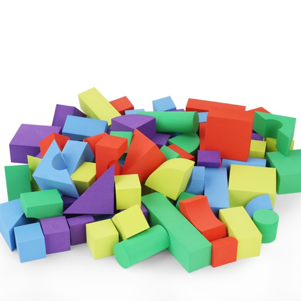 Foam Building Blocks Set, for Children, 29 Pieces, Washable, Safe, Multicolor