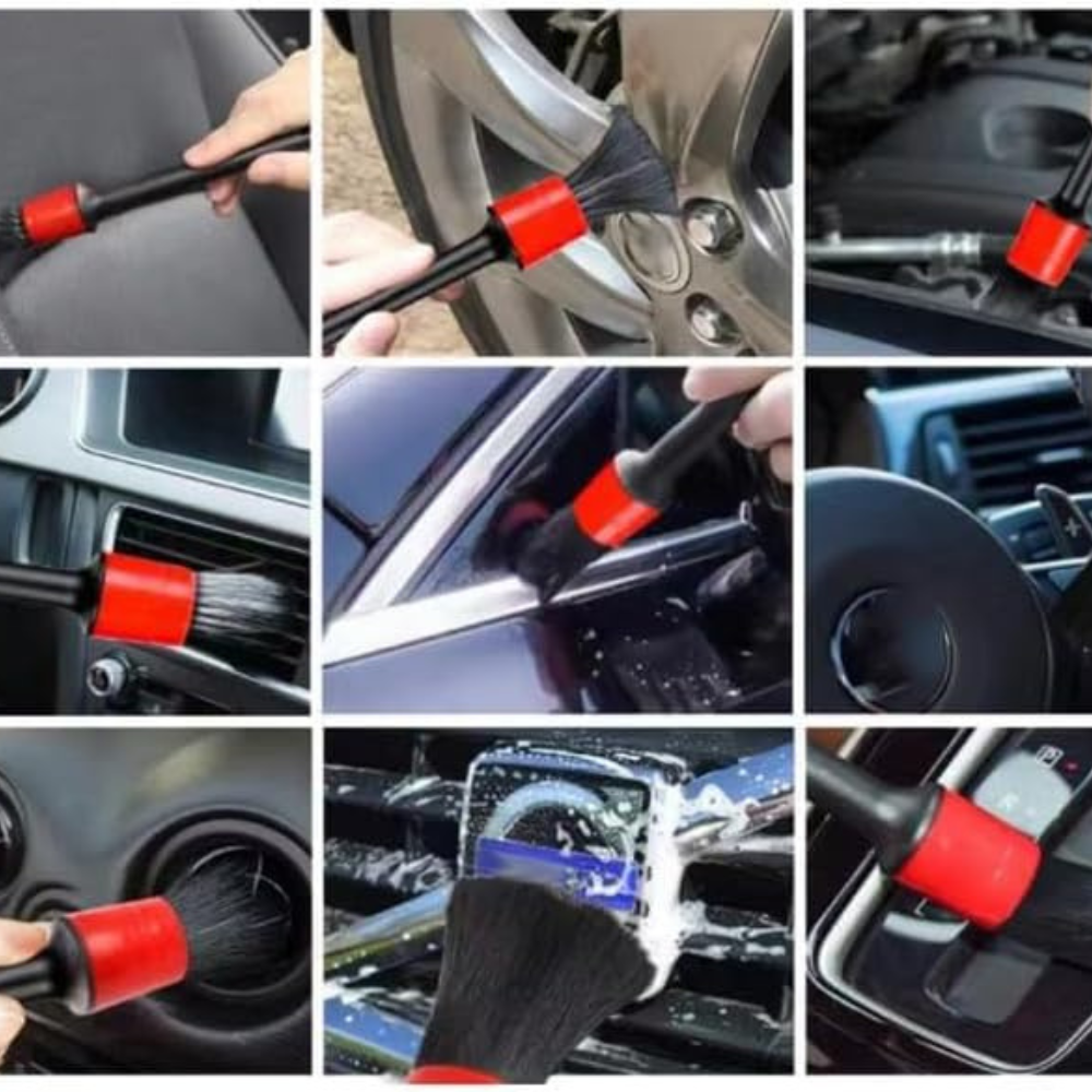 Set Accesorii Curatare Auto, Lavete Microfibra, Perie Anvelope, Pensula Detailing, Burete, Interior/Exterior